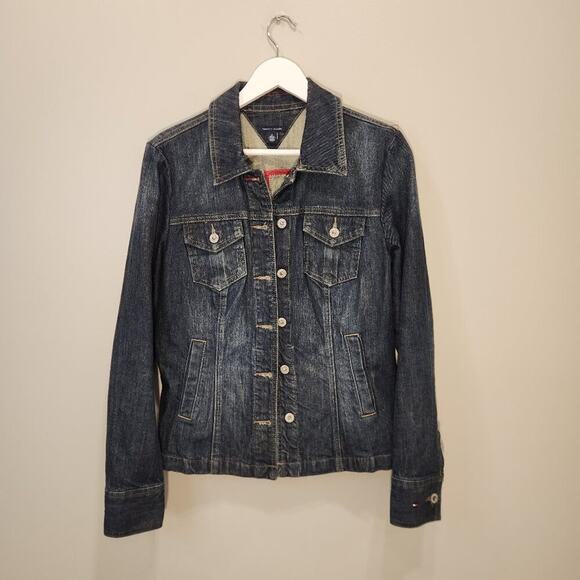 Tommy Hilfiger Jean Jacket Classic Style Preppy Fall Denim Layering - Size M - Picture 1 of 10